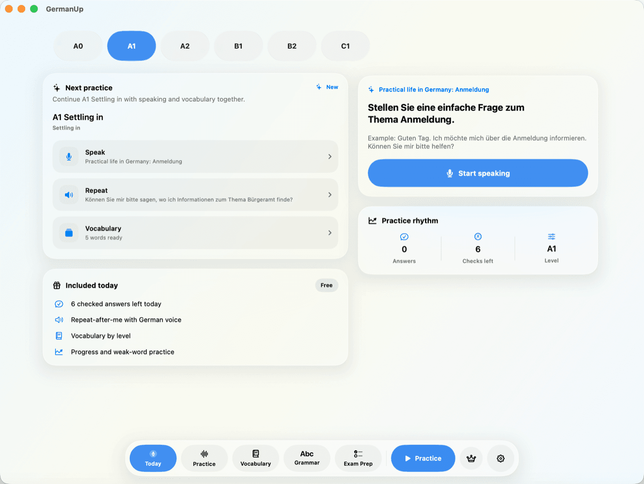 GermanUp on Mac